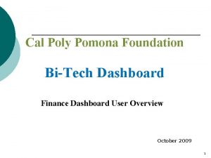 Cal Poly Pomona Foundation BiTech Dashboard Finance Dashboard
