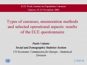 ECE Work Session on Population Censuses Geneva 23