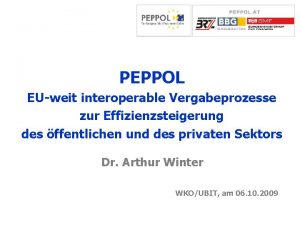 PEPPOL EUweit interoperable Vergabeprozesse zur Effizienzsteigerung des ffentlichen