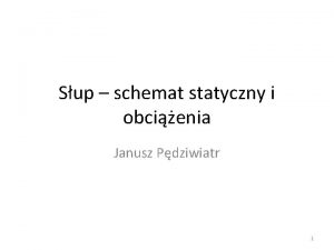 Sup schemat statyczny i obcienia Janusz Pdziwiatr 1