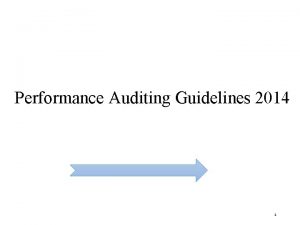 Performance Auditing Guidelines 2014 1 prelude ISSAI 100