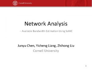 Network Analysis Available Bandwidth Estimation Using So NIC