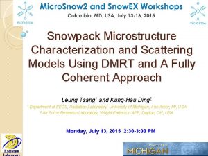 Snowpack Microstructure Characterization and Scattering Models Using DMRT