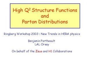 High Q 2 Structure Functions and Parton Distributions