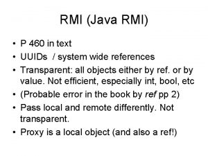 RMI Java RMI P 460 in text UUIDs