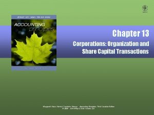 Chapter 13 Corporations Organization and Share Capital Transactions