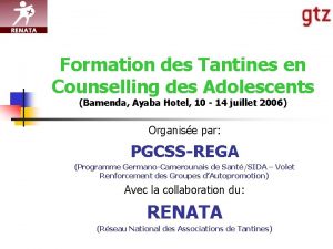 Formation des Tantines en Counselling des Adolescents Bamenda
