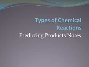 Types of Chemical Reactions Predicting Products Notes Review