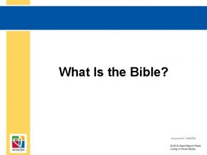 What Is the Bible Document TX 004700 Bible