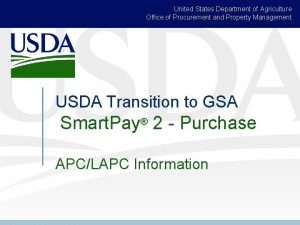 United States Department of Agriculture Office of Procurement