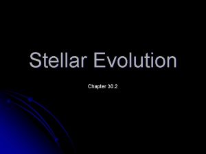 Stellar Evolution Chapter 30 2 Star Formation l