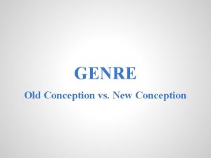 GENRE Old Conception vs New Conception CONTENTS Exigence