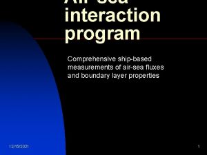 Airsea interaction program Comprehensive shipbased measurements of airsea