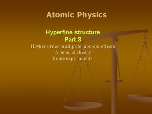 Atomic Physics Hyperfine structure Part 3 Higher order