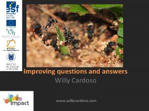 Improving questions and answers Willy Cardoso www willycardoso