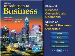 Chapter 6 Business Ownership and Operations Section 6