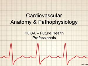 Cardiovascular Anatomy Pathophysiology HOSA Future Health Professionals Basics