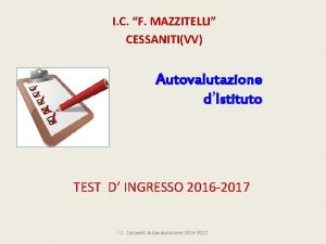 I C F MAZZITELLI CESSANITIVV Autovalutazione dIstituto TEST