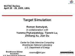 MUTAC Review April 28 29 2005 LBNL Target