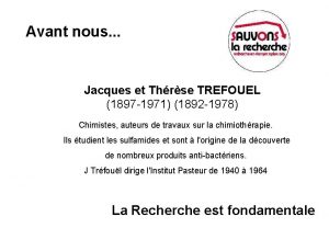 Avant nous Jacques et Thrse TREFOUEL 1897 1971