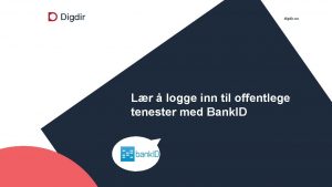 digdir no Lr logge inn til offentlege tenester