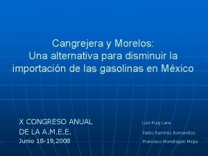 Cangrejera y Morelos Una alternativa para disminuir la