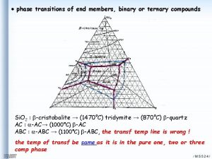 phase transitions of end members binary or ternary