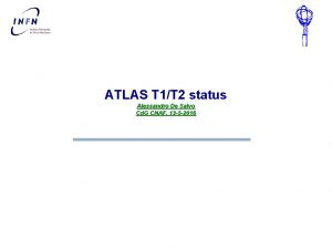 ATLAS T 1T 2 status Alessandro De Salvo