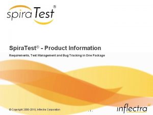 Spira Test Product Information Requirements Test Management and