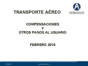 TRANSPORTE AREO COMPENSACIONES Y OTROS PAGOS AL USUARIO