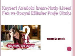 Kayseri Anadolu mamHatip Lisesi Fen ve Sosyal Bilimler