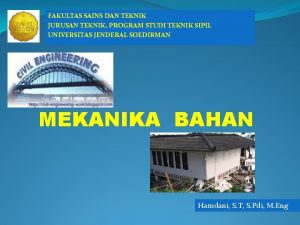 FAKULTAS SAINS DAN TEKNIK JURUSAN TEKNIK PROGRAM STUDI