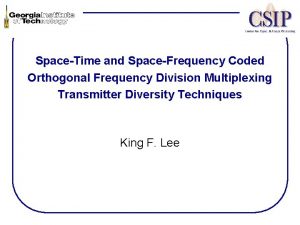 SpaceTime and SpaceFrequency Coded Orthogonal Frequency Division Multiplexing