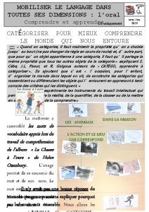 MOBILISER LE LANGAGE DANS TOUTES SES DIMENSIONS loral