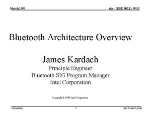 March 1999 doc IEEE 802 11 9953 Bluetooth