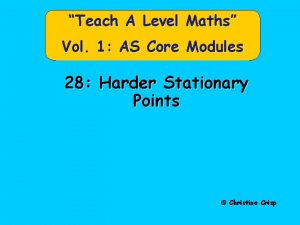 Teach A Level Maths Vol 1 AS Core