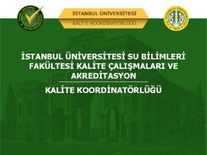 STANBUL NVERSTES SU BLMLER FAKLTES KALTE ALIMALARI VE