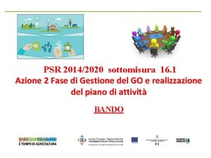 PSR 20142020 sottomisura 16 1 Azione 2 Fase