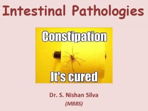 Intestinal Pathologies Dr S Nishan Silva MBBS Small