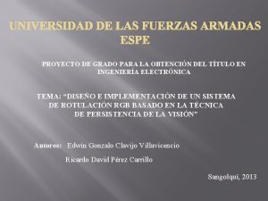 UNIVERSIDAD DE LAS FUERZAS ARMADAS ESPE PROYECTO DE