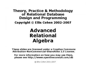 Theory Practice Methodology of Relational Database Design and