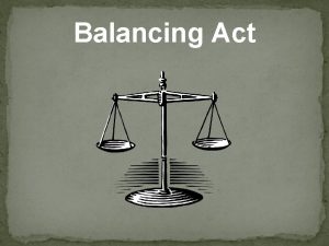 Balancing Act Atoms are not CREATED or DESTROYED