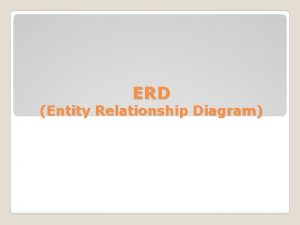ERD Entity Relationship Diagram Entity Relationship Diagram ERD