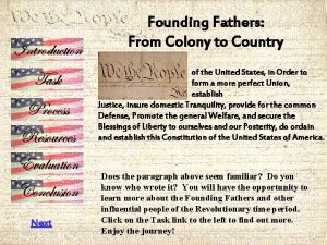 Founding Fathers From Colony to Country of the