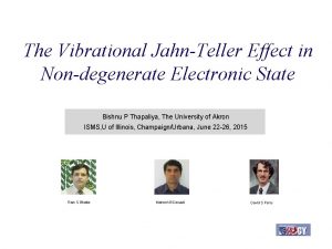 The Vibrational JahnTeller Effect in Nondegenerate Electronic State