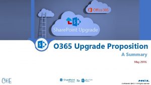 Share Point Upgrade O 365 Upgrade Proposition A