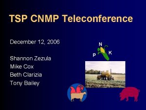 TSP CNMP Teleconference December 12 2006 Shannon Zezula