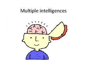 Multiple intelligences Eight intelligences are Spatial Linguistic Logicalmathematical