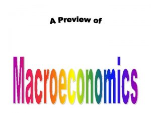 MACRO Topics Economic Growth Economic Fluctuations Inflation Unemployment