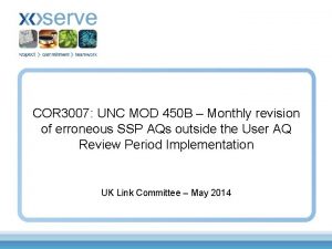 COR 3007 UNC MOD 450 B Monthly revision